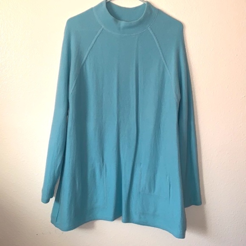 VINTAGE J. JILL 100% CASHMERE MOCK NECK TUNIC SWEATER SIZE LARGE TALL - Picture 14 of 15